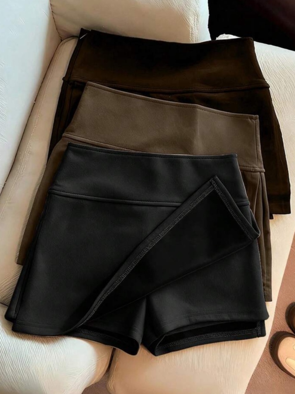 90s Y2K Skorts set Faux Suede Mini Skirts 3 piece set Retro
